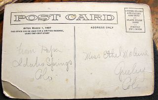 Idaho Springs Colorado MINING PHOTO post card - - - 1908 - - RPPC 2