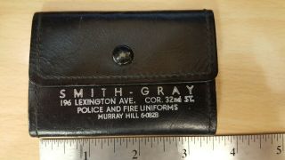 Vintage Police Badge Holder Case Wallet Nypd Fdny Smith Gray Nyc Leather 1940s?