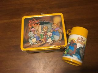 Vintage Aladdin Disney The Secret Of Nimh Metal Lunchbox W/ Thermos 1982