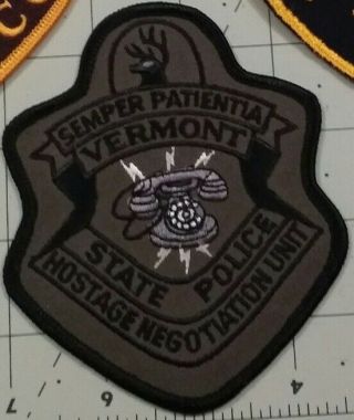 Vermont State Police Subdued Hostage Negotiation Unit Patch
