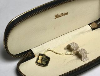 Pelikan Black & Gold Vintage Pen Pouch For Two Pens 1960 