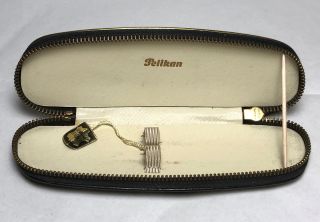PELIKAN Black & Gold Vintage Pen Pouch For Two Pens 1960 ' s GREAT USER 3