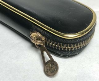 PELIKAN Black & Gold Vintage Pen Pouch For Two Pens 1960 ' s GREAT USER 5