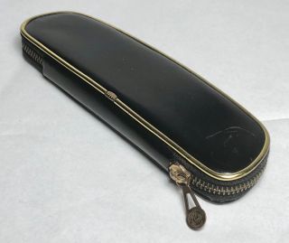 PELIKAN Black & Gold Vintage Pen Pouch For Two Pens 1960 ' s GREAT USER 6