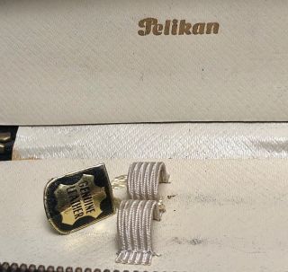PELIKAN Black & Gold Vintage Pen Pouch For Two Pens 1960 ' s GREAT USER 8