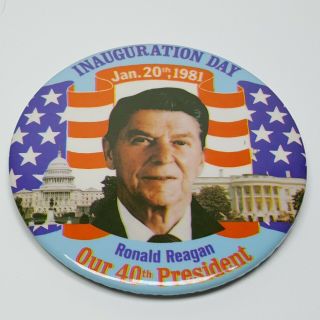 Ronald Reagan Presidential Inauguration January 1981 Vintage Button Pin