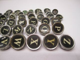 Set 49 Vtg Salvaged Typewriter Keys Glass Letters Numbers LC Smith Art Craft 2