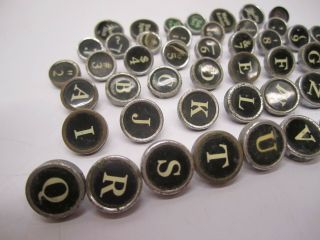 Set 49 Vtg Salvaged Typewriter Keys Glass Letters Numbers LC Smith Art Craft 3