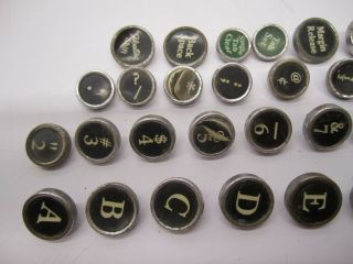 Set 49 Vtg Salvaged Typewriter Keys Glass Letters Numbers LC Smith Art Craft 4