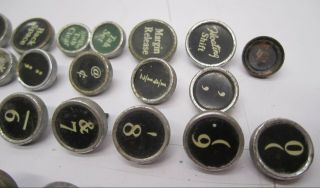 Set 49 Vtg Salvaged Typewriter Keys Glass Letters Numbers LC Smith Art Craft 5