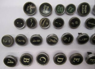 Set 49 Vtg Salvaged Typewriter Keys Glass Letters Numbers LC Smith Art Craft 6