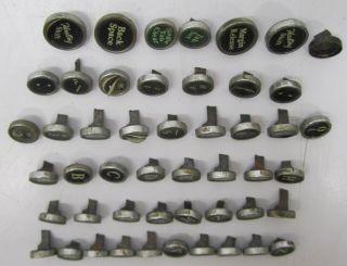 Set 49 Vtg Salvaged Typewriter Keys Glass Letters Numbers LC Smith Art Craft 7