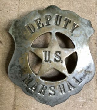 Vintage Deputy U.  S.  Marshal Shield Cut Out Star Badge