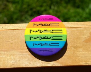 Mac Cosmetics Pride Rainbow Colors Metal 2 1/4 " Lapel Pin Pinback Button