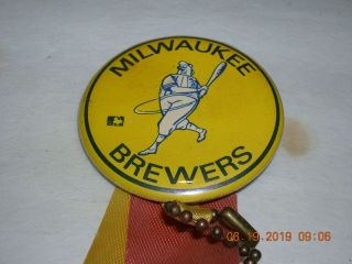 Vintage Brewers Baseball Pin Back,  Ribbons & Rabbit 