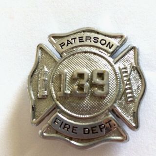 Vintage Obsolete Paterson Jersey Fireman Hat Badge 139