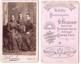 Cdv Victorian Ladies Carte De Visite Photograph By Gordon Of Cupar Fife