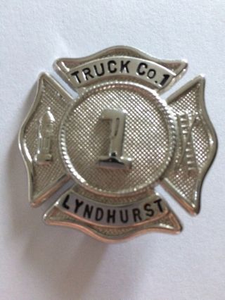 Vintage Obsolete Lyndhurst Jersey Fireman Hat Badge 1 Truck Co.  1