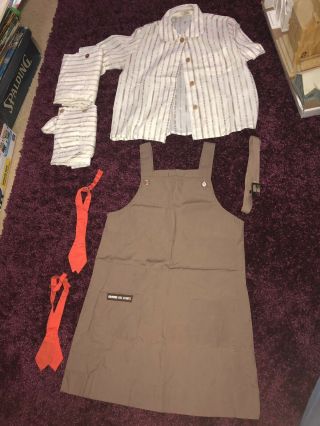 Vtg Brownie Girl Scout Uniform Jumper Size 7 Blouse (3) Size 6 & 8 Tie (2) Belt