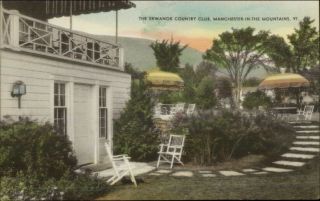 Manchester Vt Ekwanok Country Club C1920 Hand Colored Postcard