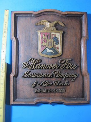 Hanover Fire Insurance Co.  Of York Sign Plaque Burwood