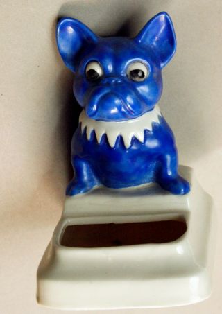Vintage Figural Stamp Wetter - Licker - Moistener 58 - Standing Blue Bulldog - Swlm