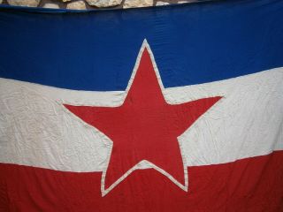 YUGOSLAVIA STATE large FLAG SFRJ ERA BEFORE 1991 RED STAR FLAGGE size 260x200 cm 2