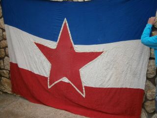 YUGOSLAVIA STATE large FLAG SFRJ ERA BEFORE 1991 RED STAR FLAGGE size 260x200 cm 4