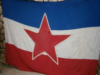 YUGOSLAVIA STATE large FLAG SFRJ ERA BEFORE 1991 RED STAR FLAGGE size 260x200 cm 5
