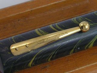 Waterman ' s Blue Ripple Fountain Pen / 9 Carat Gold Cap Band /Circa 1930 /Working 8
