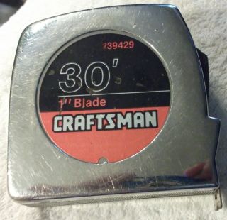 Vintage Sears Craftsman Tape Measure 30 Ft Foot 39429 Usa Tool,  Measuring Tape