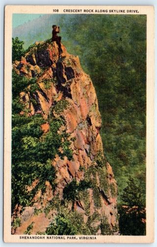 Postcard Va Crescent Rock Along Skyline Drive Shenandoah National Park E8