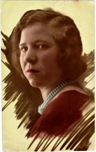 Hand Tinted Russian Photo,  Woman,  Pearl,  Fashion,  1934