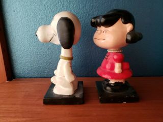 Vintage Peanuts Snoopy & Lucy Bobble Head Nodder 2
