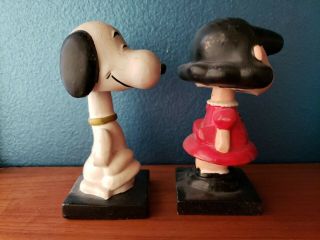 Vintage Peanuts Snoopy & Lucy Bobble Head Nodder 4