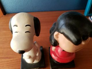 Vintage Peanuts Snoopy & Lucy Bobble Head Nodder 7