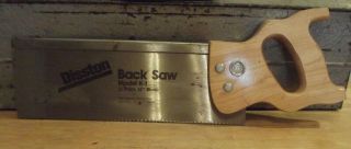 Vintage Disston Back Saw Model K - 1 Still Has Sales Tags On It 12 Inch Blade.