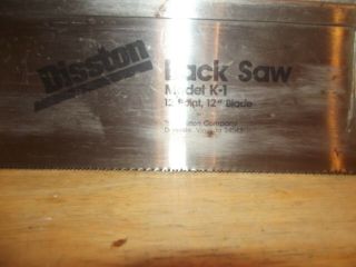 Vintage Disston Back Saw Model K - 1 still has sales tags on it 12 inch blade. 3