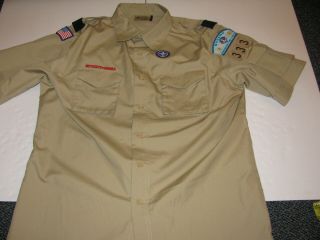 Official Bsa Boy Scout Mens Large Uniform Short Sleeve Shirt 333 Queens Nyc