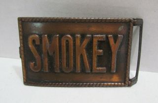 Smokey The Bear Metal Belt Buckle Vintage C.  1950 