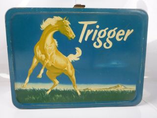Vintage Rare 1956 " Trigger " Metal Lunch Box By King - Seeley Thermos No Thermos