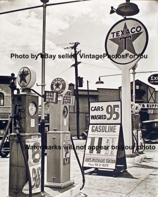 Old Antique Vintage 1936 Texaco Gas Pump Station York City Photo Picture