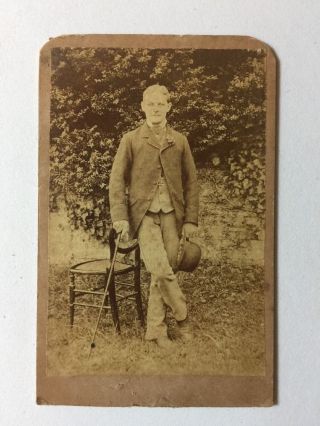 Victorian Carte De Visite Cdv Photo Gent Outside - Kingham Bedford Name Wooding