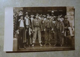 Ww1 Rppc Real Photo Post Card National Guard Soldiers Dressed For Mummers Parade