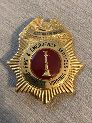 Assistant Fire Marshal Badge Fire And Emergency Richmond Va