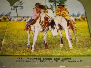 1899 vintage Mounted Sioux and Camp T.  W.  Ingersoll stereoview card 3