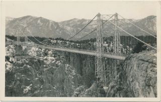 Rppc Photo Postcard Suspension Bridge Royal Gorge Colorado Year Built 1929 Pm
