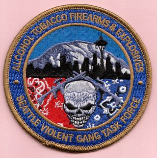 C8 Atf Seattle Wa Gang Tf Alcohol Tobacco Team Sog Ice Fed Police Patch Dhl