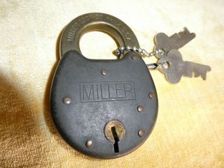 Vintage Miller Lock Co.  Lock With 2 Keys /.