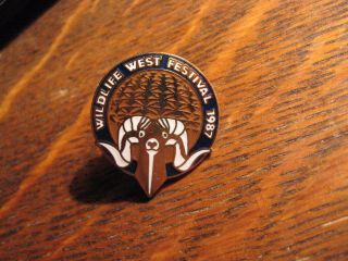 Wildlife West Festival Pin - Vintage 1987 Mexico Usa Wild Animals Ram Pin